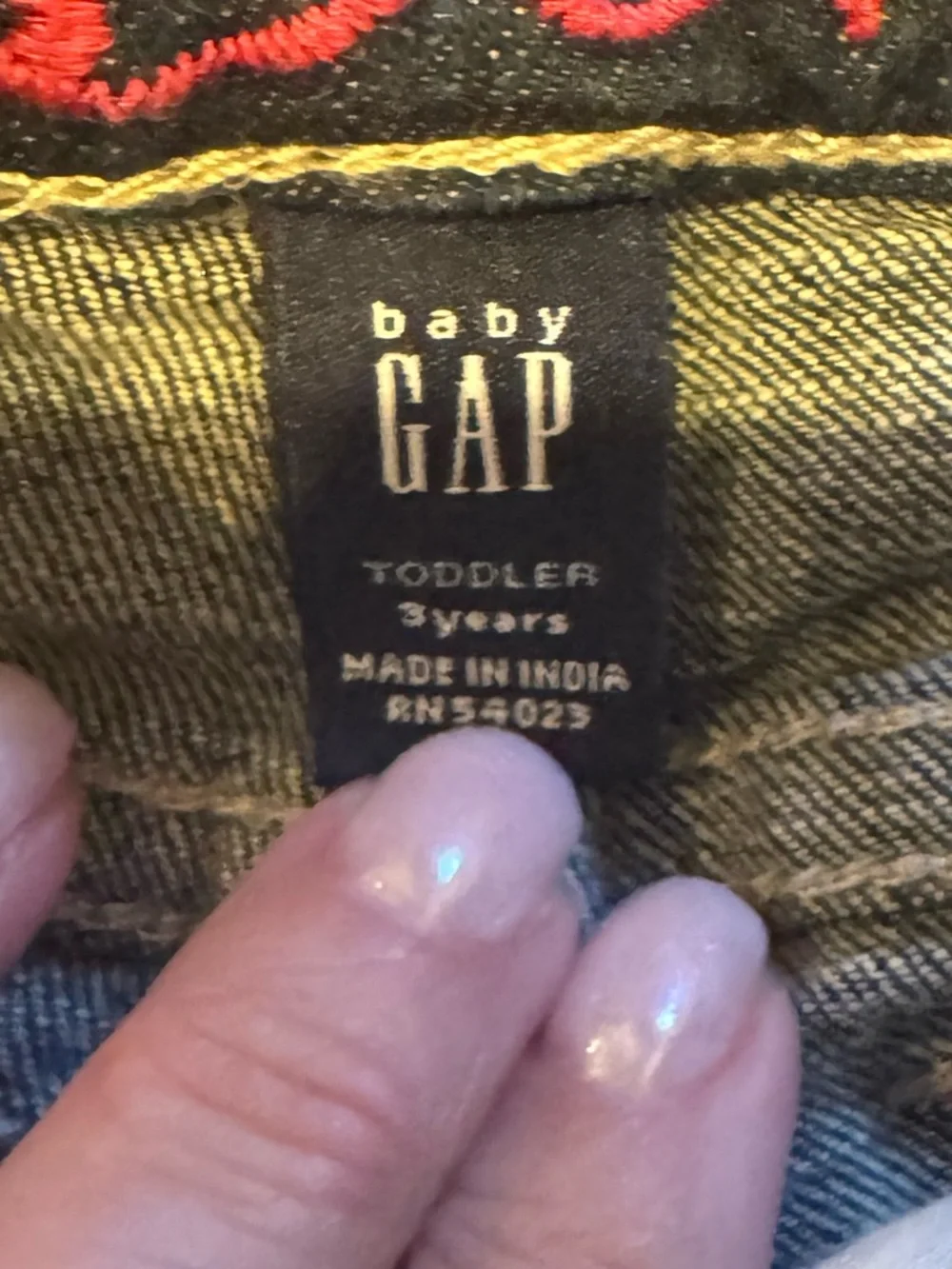 GAP Blue Flare Jeans with Pink & Red Heart Patchwork